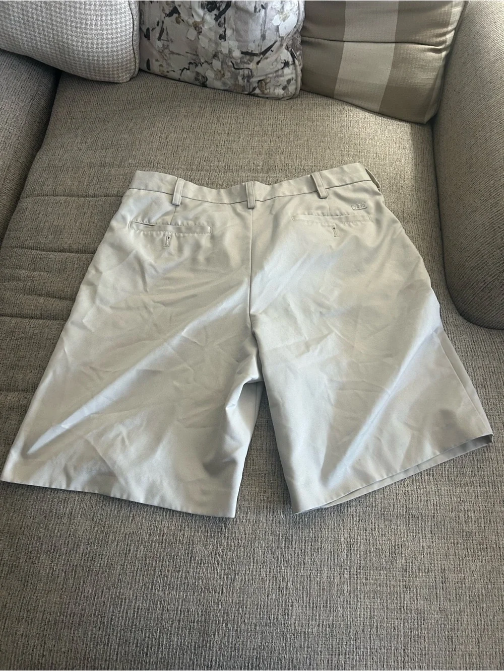 Izod Light Gray Flat Front Chino Shorts - Picture 4 of 5